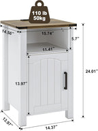 Farmhouse Nightstand with Charging Station, End Table with USB/Type-C Ports and - Image 3