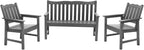 Stoog 3 Piece Outdoor Bench & Outdoor Chairs Set, All-Weather HIPS Patio by Stoog
