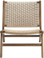 Modway Saoirse Woven Rope Wood Accent Lounge Chair in Walnut Natural - Image 4