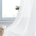 NICETOWN White Sheer Curtains 84 inches Long, Chiffon Semi Sheer Curtain Panels - Image 4