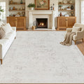 8x10 Area Rugs Living Room: Bedroom Washable Carpet Neutral Cream | Large by Luxturiy