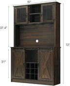 4ever2buy 72" Farmhouse Coffee Bar Cabinet - Image 2