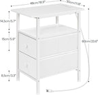 HOOBRO End Table with Charging Station, Narrow Side Table, Nightstand with 2 - Image 3