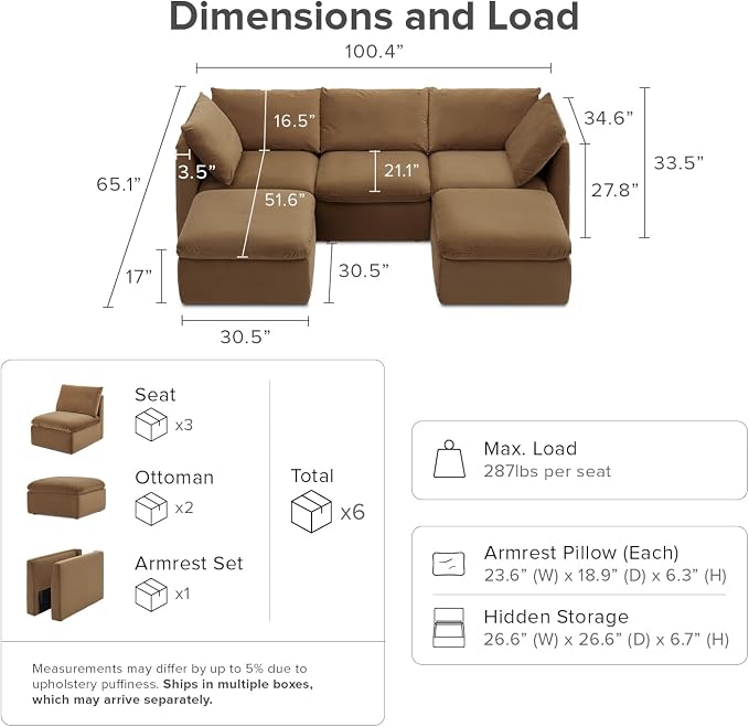 mopio Oversized Modular Sectional Sofa - Image 2