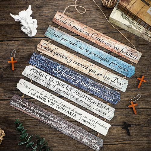 Yookeer 7 Tier Christian Wall Art Bible Verses Brown Spanish Style - Image 6