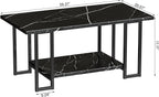 AWQM Marble Coffee Table, Faux Marble Top Rectangular Coffee Table - Image 2