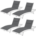 Sundale Outdoor Olefin Quilted Lounge Cushion Set of 4, Patio Foldable Chaise by SundaleOutdoor