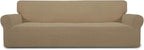 Easy-Going Stretch 4 Seater Oversized Sofa Couch Cover Tan | 1-Piece Extra by Easy-Going