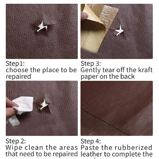 Leather Repair Tape kit Self Adhesive Patch Heavy Duty Retro Blackish Green 4 x - Image 4