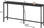 SUPERJARE Console Table with Outlet, 63 Inch Sofa Table with Charging Station - Image 3