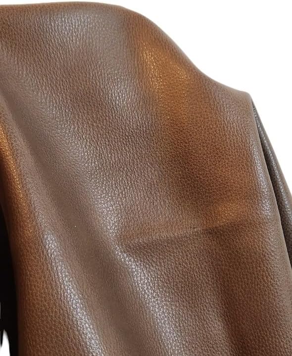 Walnut Brown Soft Faux Leather Fabric PU Peta Approved Vegan Leather Sheet by - Image 5