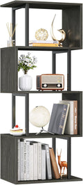 Furologee Geometric Bookshelf 5 Tier Bookcase, Industrial S-Shaped Display by Furologee