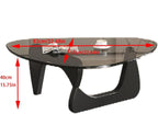 EASYSOUL Modern Glass Coffee Table, 32.68" D x 22.44" W x 15.75" H, Abstract - Image 2