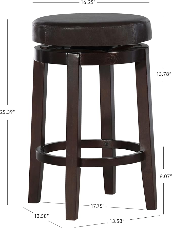 Linon Maya Brown Counter Stool - Image 3