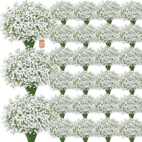 150 Baby Breath Flowers Artificial Bulk, 21" Babys Breath Artificial Flower by Elyum