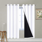 Yakamok Pure White 100% Blackout Curtains 72 Inches Long 52" Wide 2 Panel | by Yakamok