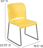 Flash Furniture HERCULES Series 5 Pack 880 lb. Capacity Yellow Full Back - Image 3