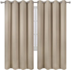 Blackout Curtains 66 x 72 Inch Long Khaki Curtains Set of 2 Panels Room - Image 2
