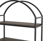 Nathan James Haven Etagere Bookshelf, 5-Shelf Bookcase in Nutmeg Wood and Black - Image 5