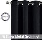 Yakamok Room Darkening Curtains 52x54 inch Length Black-Living Room | 2 panels - Image 3