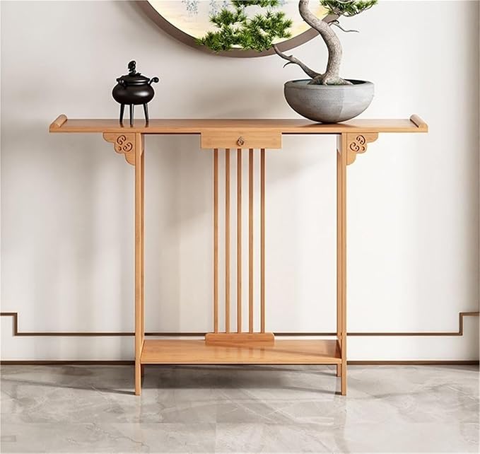 Natural Bamboo Console Table by Unknown