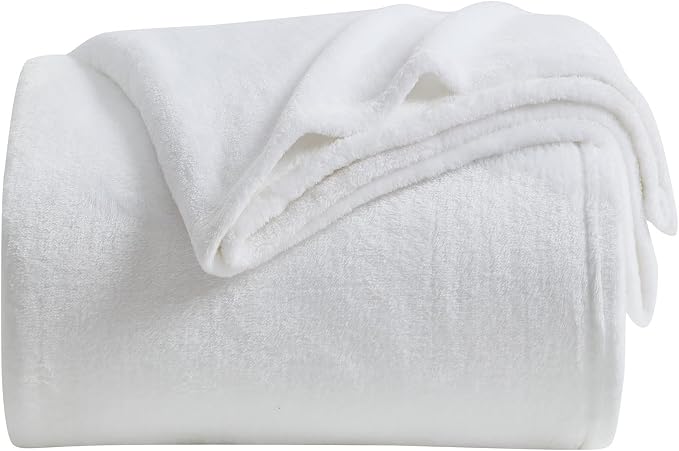 KMUSET Fleece Blanket King Size White Lightweight Super Soft Cozy Luxury Bed by COZYBLANKETHappyHomeLife