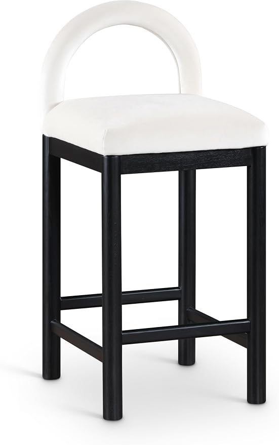 Meridian Furniture 11035Cream-C Conrad Collection Art Deco Counter Stool by MeridianFurniture