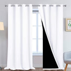 Yakamok Pure White 100% Blackout Curtains 108 Inches Long 52" Wide 2 Panel | by Yakamok