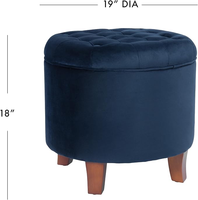 HomePop by Kinfine Fabric Upholstered Round Storage Ottoman - Image 3