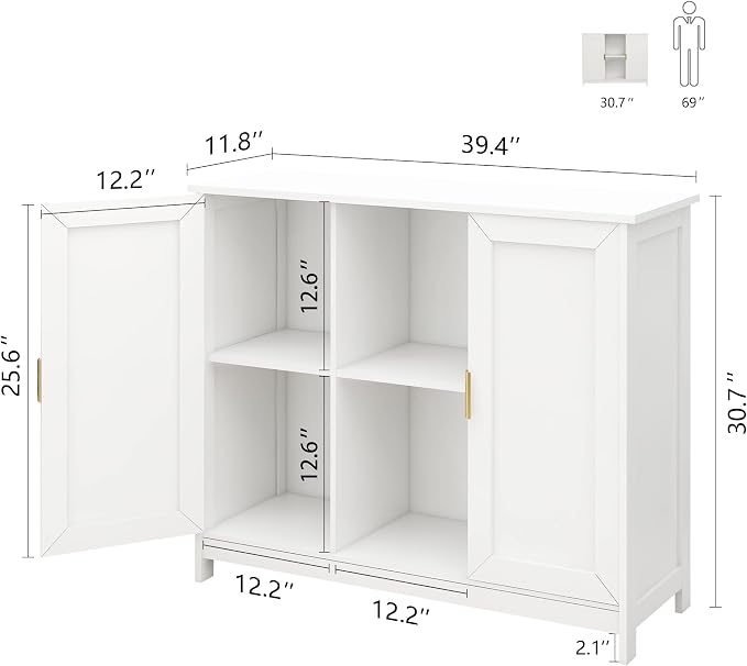TaoHFE White Buffet Cabinet - Image 3