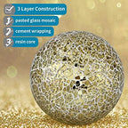 MDLUU 4" Decorative Orbs, Mosaic Sphere Balls, Centerpiece Balls for Bowls, Vases, Dining Table Decor, Pack of 3 (Gold) - Image 4