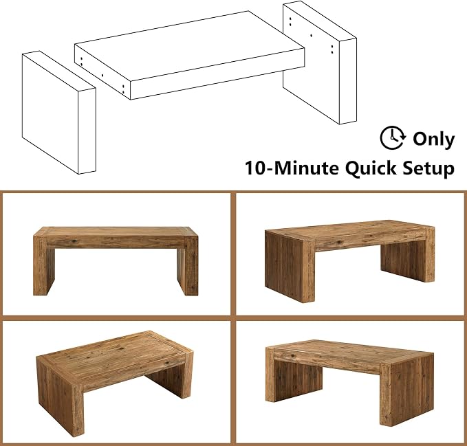 Reclaimed Solid Wood Coffee Table - Image 6