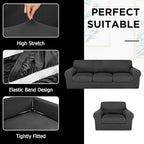 HunnmingRe Sofa Covers for 3 Cushion Couch Stretch Sofa and Loveseat Covers Set - Image 4