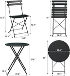 3-Piece Folding Bistro Set, Outdoor Patio Furniture Set - Image 4