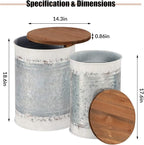 Poofzy Farmhouse End Tables Set of 2, Galvanized Metal Decor Side Table - Image 3