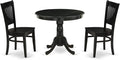 East West Furniture ANVA3-BLK-W 3 Piece Kitchen Table Set by EastWestFurniture