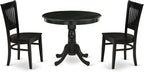 East West Furniture ANVA3-BLK-W 3 Piece Kitchen Table Set by EastWestFurniture