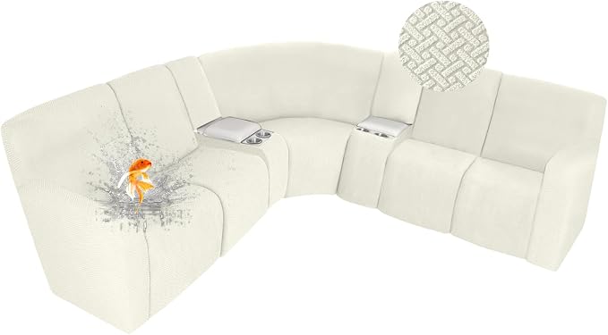 ALIECOM 100% Waterproof Recliner Sectional Couch Covers L Shape Stretch Corner by ALIECOM