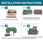 Turquoize 3 Piece Sofa Covers for 2 Cushion Couch Sofa Slipcover Soft Couch - Image 6