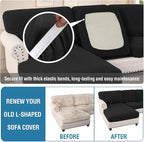H.VERSAILTEX Sectional Couch Covers 8 Pieces Stretch Sofa Covers - Image 6