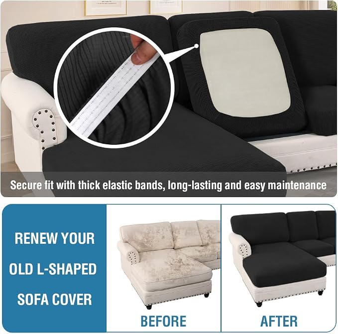 H.VERSAILTEX 2025 New Sectional Couch Covers 6 Pieces Stretch Sofa Covers - Image 6
