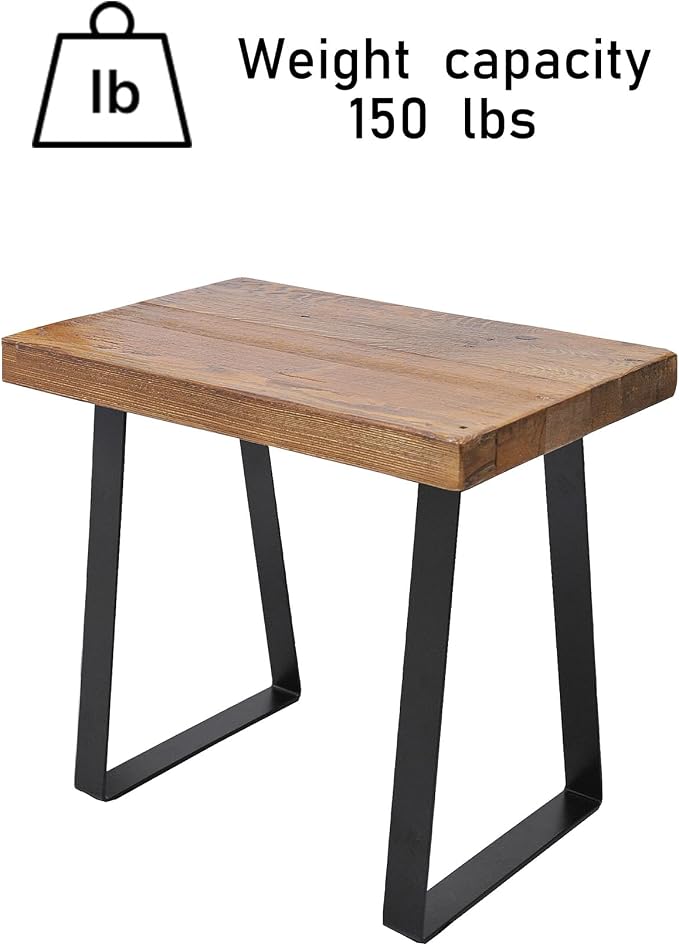 Home Soft Things Natural Old Pine Wood Rectangle Entryway Bench, Sturdy Hand - Image 9
