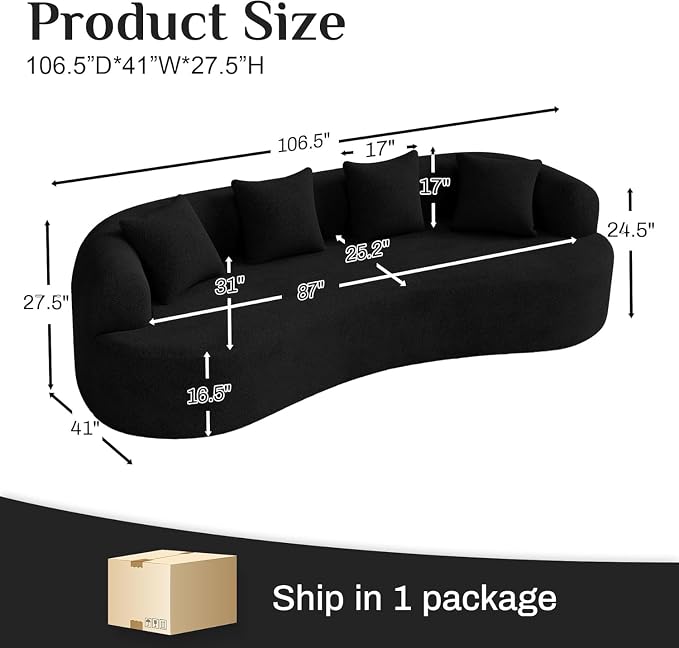 Oversized Sectional Sofa for Living Room, Modern Luxury Plush Chenille 4-Seater - Image 2
