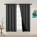 Yakamok Charcoal Grey 100% Blackout Curtains 54 Inches Long 52" Wide 2 PCS | by Yakamok