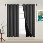 Yakamok Charcoal Grey 100% Blackout Curtains 54 Inches Long 52" Wide 2 PCS | by Yakamok