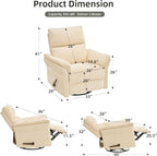 Oversized Recliner Chair, Chenille Glider Rocking Nursery Chair - Image 2
