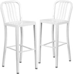 Flash Furniture Gael Commercial Grade 2 Pack 30" High White Metal by FlashFurniture