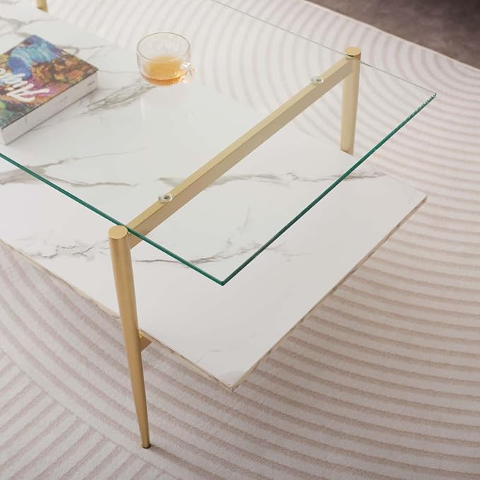 LumFurn Rectangle Coffee Table for Living Room, Mid-Century Modern Design - Image 6