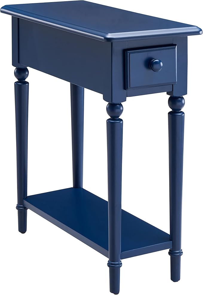 Leick Home Coastal End Table, Solid Wood, 1 Drawer, Bottom Display Shelf by LeickFurniture