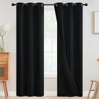 SimpleHome Black 100% Blackout Curtains Room Darkening Living Room 84 Inch | by SimpleHome